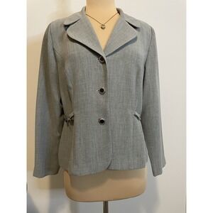 Vintage Leslie Fay Grey Blazer Jacket Y2K‎ 12P